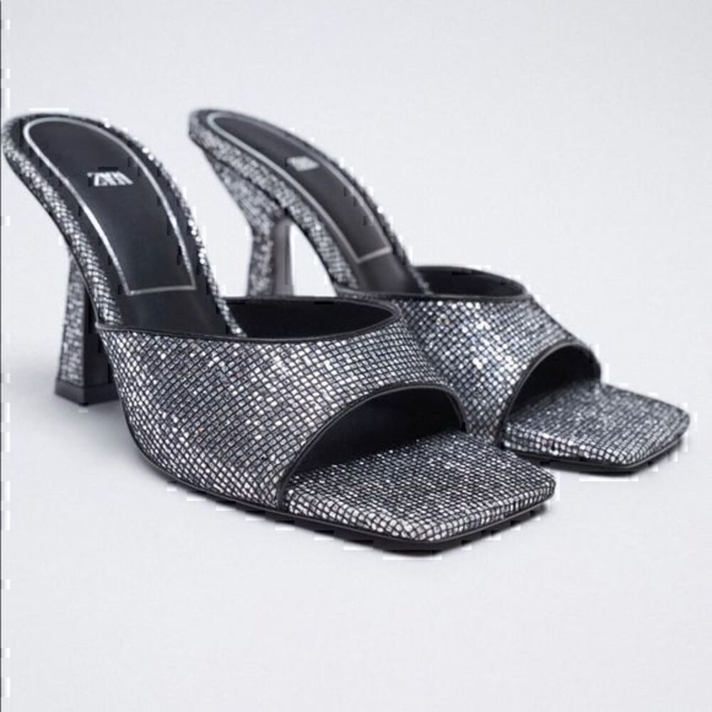 ZARA Sparkly high heeled shoes